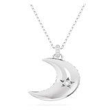 SWAROVSKI Luna Pendant, Moon, White, Rhodium Finish, One Size, Brass, Cubic Zirconia-5666181