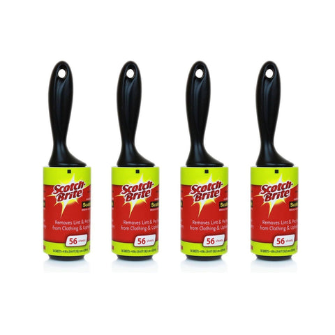 3M Scotch-Brite Lint Roller 56 x 4= 224 Sheets Total (Pack of 4)
