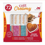 Catit Treat for Creamy and Lick Cats, Healthy Cat Treat, 4 Flavors, 72 Tubes, 1080G