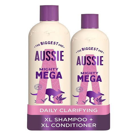 Aussie Mega Shampoo and Conditioner Set, Hair Care for Dry Damaged Hair, Vegan Shampoo and Conditioner, Silicone Free, XL Value Pack, 572.5 ml (Pack of 2)