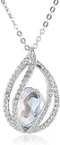 Swarovski Rhodium-Plated Pendant: Crystal Moonlight, Clear Pavé, 14 7/8" Chain # 1071202 - Shoppers-kart.com