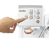 BREVILLE One-Touch Coffee Machine (White & Rose Gold). - shopperskartuae
