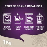 Lavazza Caffè Espresso Cremoso Coffee Beans, 1kg, Whole Bean Espresso Coffee for Home Coffee Machines and Freshly Ground Coffee