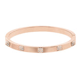 Swarovski's Tactic Collection: Rose Gold Bangle with White Crystals - Shoppers-kart.com