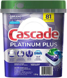 Cascade Platinum Plus Action Pacs Dishwasher Detergent Capsules, 81 Count