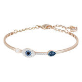 SWAROVSKI Women's Symbolic Evil Eye Bangle, Blue, Mixed metal finish, Medium 5171991