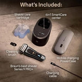 Braun Series 9 Pro+ 9575cc Wet & Dry shaver with 6-in-1 SmartCare center and PowerCase, Noble Metal