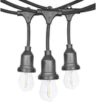 Feit 48ft (14.6 m) LED Indoor/Outdoor Weatherproof String Lights Set, LED Vintage lights, 24 bulbs+ 2 Spare bulbs, 24 Watts