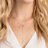 Swarovski Lifelong Bow Necklace 5447082: Adjustable, Rose Gold & Rhodium Finish