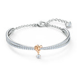 Swarovski Lifelong Heart Bangle – White Stones & Rose Gold-Tone