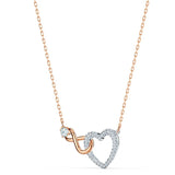 Swarovski Infinity Heart Necklace – White Crystal & Rose Gold