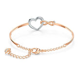 Swarovski Infinity Heart Bangle White, Mixed metal finish