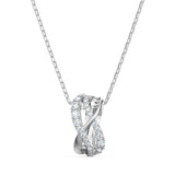 Swarovski Twist Rows Pendant – White & Rhodium Plated Elegance