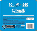 Cottonelle Flushable Wipes Pack Of 10 (560 Wipes)