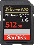 SanDisk 512GB Extreme PRO SDXC card + RescuePRO Deluxe, up to 200MB/s, UHS I, Class 10, U3, V30 ----- clearance