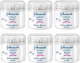 Johnson's Baby Cotton Buds (200) - Pack of 6 - Naturally Absorbent with 100% Pure Cotton Tips & 100% Paper Sticks