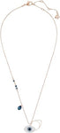 Swarovski Duo Evil Eye Pendant, Blue & Rose Gold – Mystic Crystal Design