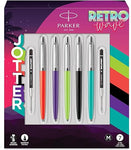 Parker Jotter Originals RETRO WAVE Ballpoint Pen - 5 Pens + 2 Refills - Medium Point - Black Ink (RETRO WAVE - Pack of 5)
