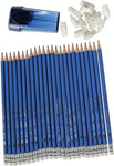 Staedtler Pencils Norica Graphite HB2 Graphic 101 Piece 50 Pencils + 1 Pencil Sharpener + 50 Eraser Caps HB