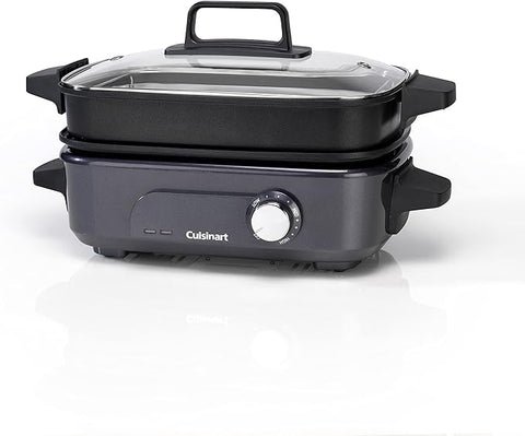 Cuisinart Cooking GRMC3U  5-in-1 Multi-Cooker for Grilling, Sauting, Simmer and Cooking, Multicooker with Non-Stick Coating for Easy Cleaning, Midnight Grey