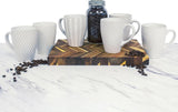 Mikasa Gourmet Basics Stoneware Mugs Pack Of 6 With Assorted Embossed Patterns (White)