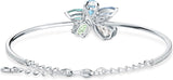 Swarovski Women's Sunny Bangle, Light Multicoloured Floral Shaped Crystals, Radiant Rhodium Plated Bracelet, from the Swarovski Sunny Collection - Shoppers-kart.com