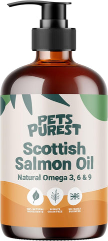 Pets Purest Scottish Salmon Oil For Dogs, Cats, Horse, Ferret & Pet (300 ML)