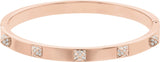 Swarovski's Tactic Collection: Rose Gold Bangle with White Crystals - Shoppers-kart.com