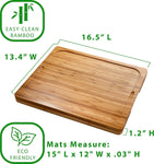 Seville Classics Easy-to-Clean Bamboo Cutting Board and 7 Color-Coded Flexible Cutting Mats with Food Icons Set