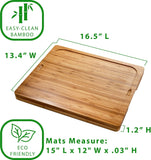 Seville Classics Easy-to-Clean Bamboo Cutting Board and 7 Color-Coded Flexible Cutting Mats with Food Icons Set