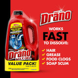 Drano Max Gel Drain Clog Remover and Cleaner for Shower or Sink Drains, 80 oz