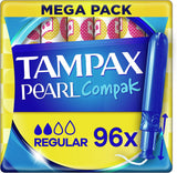 Tampax Compak Pearl Regular Tampons with Applicator, Pack of 96 - Shoppers-kart.com