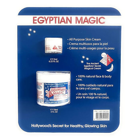 Egyptian Magic All Purpose Skin Cream 4oz + 7.5ml – Natural Moisturizer for Face, Body & Hair, Deep Hydration & Radiant Skin