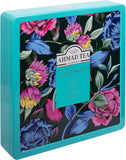 Ahmad Tea Floral Tea Tin Gift, Blue Caddy, 72 Tea Bags, Our most popular Black and Green Tea Assortment