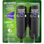 Nicorette QuickMist Nicotine Spray Stop Smoking aid  Fresh Mint 1mg, 2 X 150 Sprays