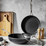 HENCKELS Capri Notte Frypan and Wok Set Granitium Non-stick Coating, 3-piece- clearance - Shoppers-kart.com