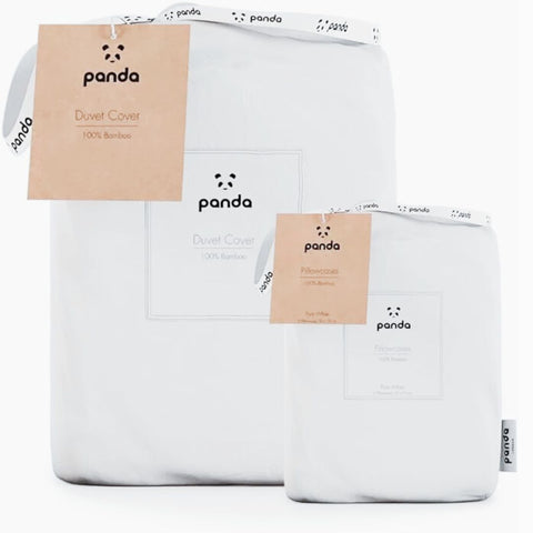 Panda 100% Bamboo Pure Duvet Cover, Size - 225 x 220 cm (King) and Pillow Case, Size - 50 x 75 cm, Pack of 1