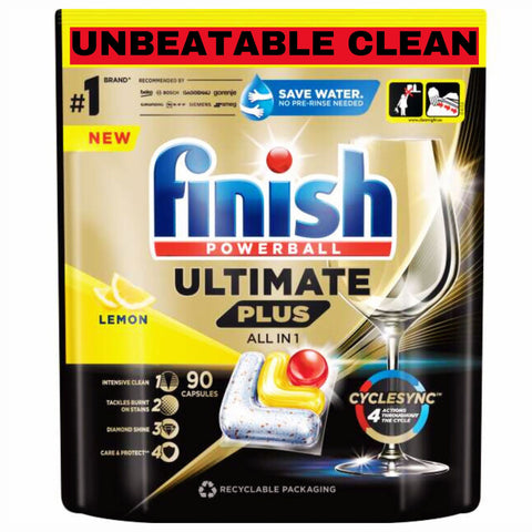 Finish Powerball Ultimate Dishwasher Detergent Tablets for Ultimate Clean & Shine, 90 Tabs