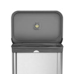 simplehuman Rectangular 58L Dual Compartment Step Trash Can with Plastic Lid Brushed Stainless Steel