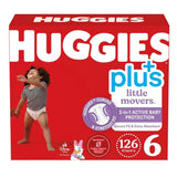 Huggies Little Movers Plus Baby Diapers Size 6 - (35lb - 16Kg - 126 Count), - Shoppers-kart.com