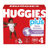 Huggies Little Movers Plus Baby Diapers Size 4 - (27-37lb - 10-17Kg - 180 Count) - Shoppers-kart.com