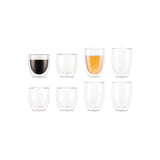 Bodum Pavina Double Wall Thermo Glass Set – 8 Pieces (4 x 350ml & 4 x 250ml) – Insulated Borosilicate Coffee & Tea Cups - Shoppers-kart.com