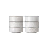 Signature Housewares 473ml Stoneware Bowls With Lids, Pack Of 6 - White (6 Individual Patterned Bowls)