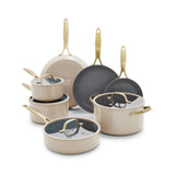 GreenPan 11-Piece Jewel Pro Collection Ceramic Nonstick Cookware Set – PFAS-Free- Color Taupe