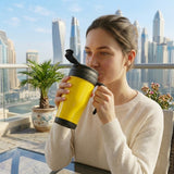 Thermo Travel Mug 400ml – Double Wall Insulated Travel Mug With Screw-On Lid & Slide Seal - Yellow