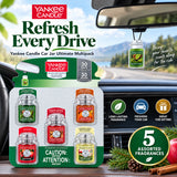Yankee Candle Car Jar Ultimate Air Freshener Multipack, 5 Count, Balsam & Cedar, Spiced Pumpkin, Sparkling Cinnamon, Macintosh & Christmas Cookie, Up to 30 Days of Fragrance Each