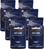 Lavazza Super Crema Whole Bean Espresso Coffee, Pack of 6