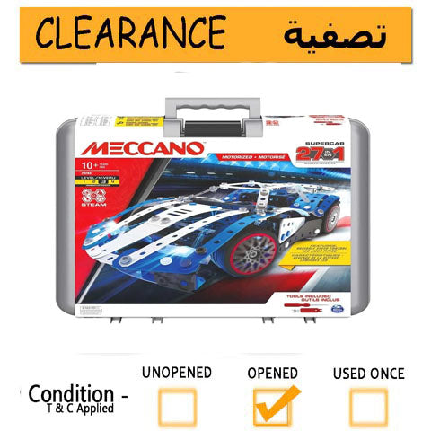 MECCANO Luxury Motor Vehicle 1 Piece, Blue- CLEARANCE