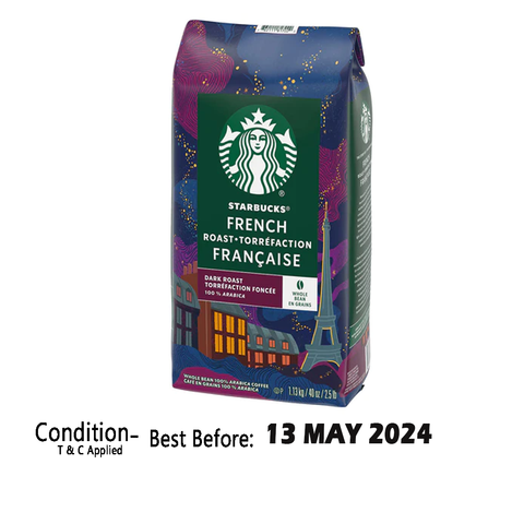 Starbucks French Dark Roast Whole Bean Coffee, 1.13 kg - clearance