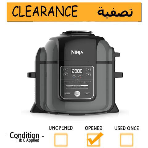 Ninja Foodi MAX Multi-Cooker [OP450UK], 7-in-1, 7.5L, Electric Pressure Cooker and Air Fryer, Grey and Black-CLEARANCE